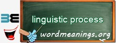 WordMeaning blackboard for linguistic process